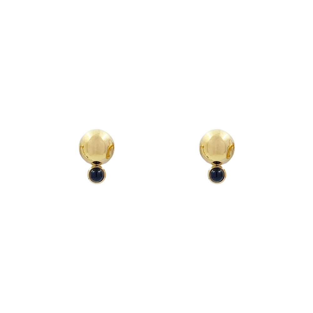 ZAG Boucles d'oreilles en Acier doré et onyx noir