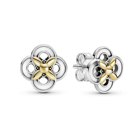 Clous d'Oreilles Fleurs Bicolores Pandora 299349C00