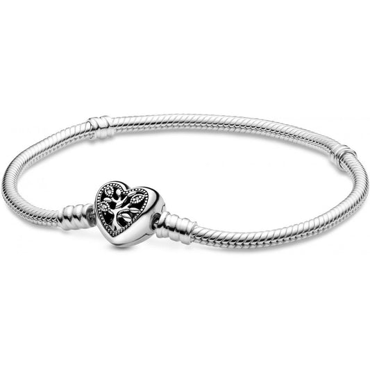 Bracelet Maille Serpent Fermoir Coeur Arbre de Vie Pandora Moments 598827C01-19