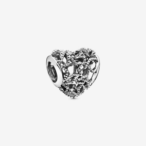 PANDORA Charm Coeur Ajouré et Etoiles perlées 798462C00