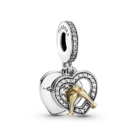 Charm Pendant Joyeux Anniversaire de Mariage Bicolore 799322C01